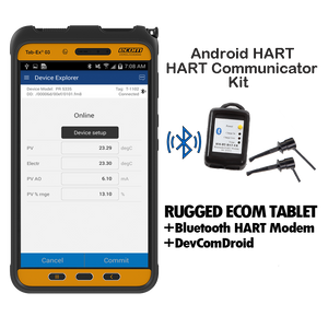 ECOM Rugged Android Tablet HART Communicator Kit, WWAN (LTE) incl. WiFi with 512GB SD card