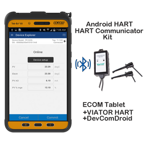 ECOM Rugged Android Tablet HART Communicator Kit, WiFi, with 512GB SD card
