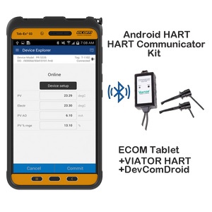 ECOM Rugged Android Tablet HART Communicator Kit, WiFi, no SD card installed